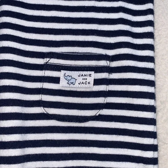Janie and Jack Navy and White Striped Baby Romper EUC 6-12M - Picture 9 of 9